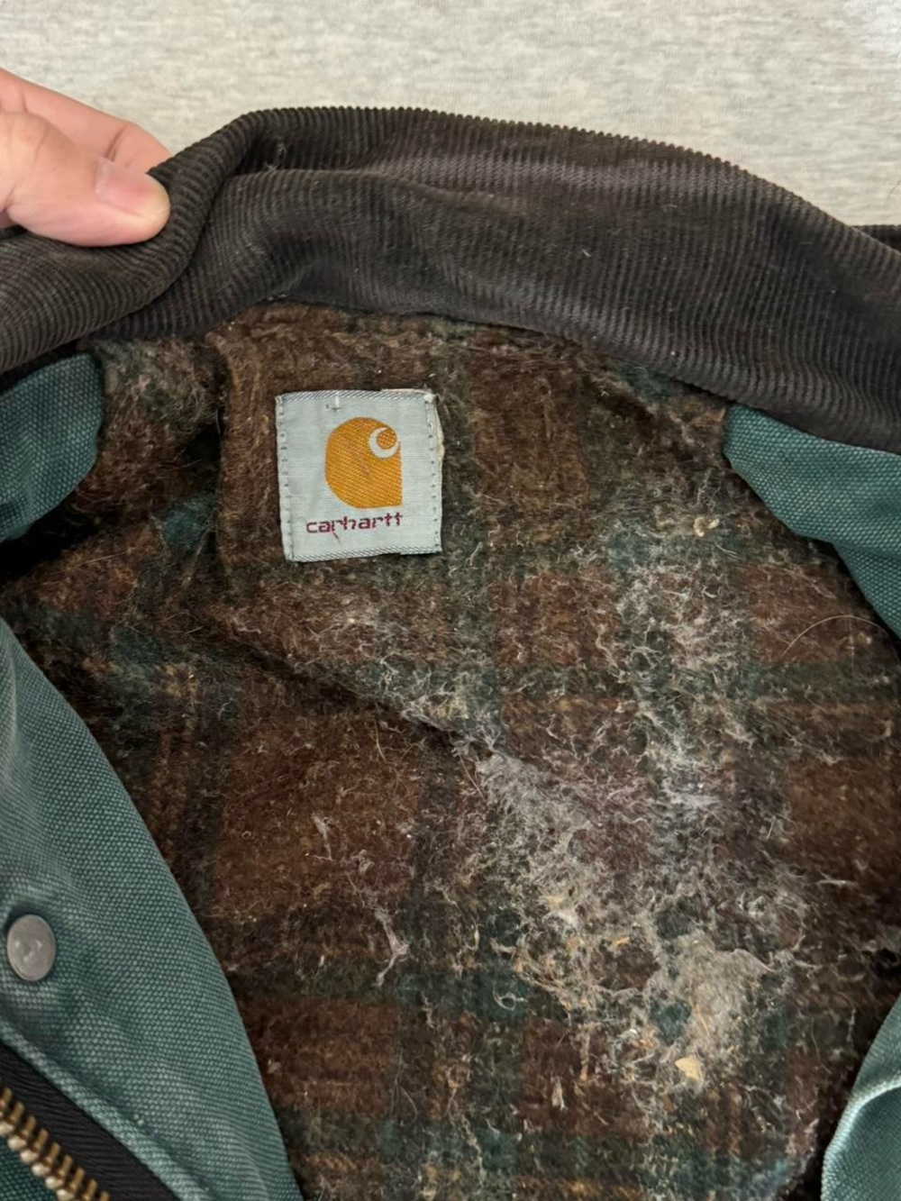 Vintage 2000s Carhartt Duck Canvas Work Green Jacket Y2K - Picture 6 of 8